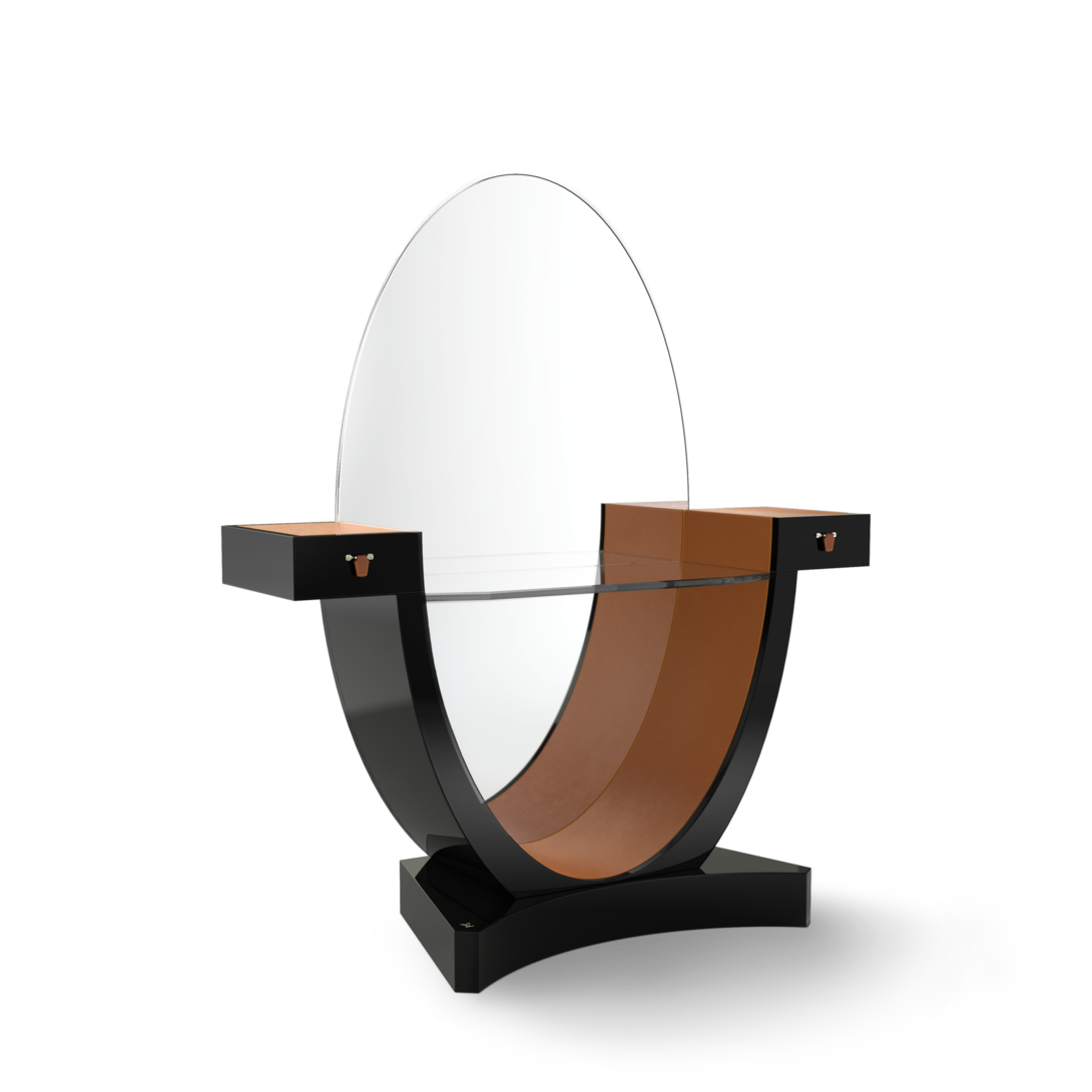 Celeste Dressing Table - Black Lacquer - Trunks, Travel and Home